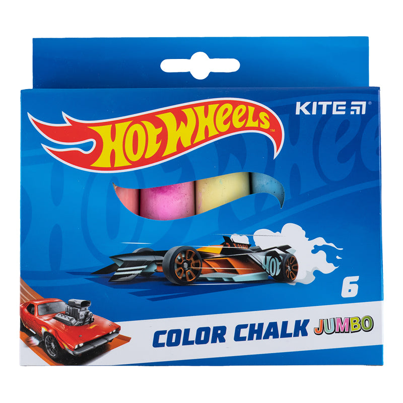 Крейда кольорова Kite Jumbo Hot Wheels  6 кольорів HW24-073