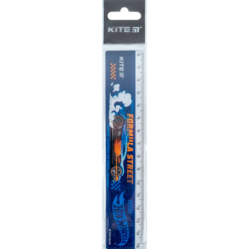 Лінійка пластикова Kite Hot Wheels HW24-090, 15см. Фото 2