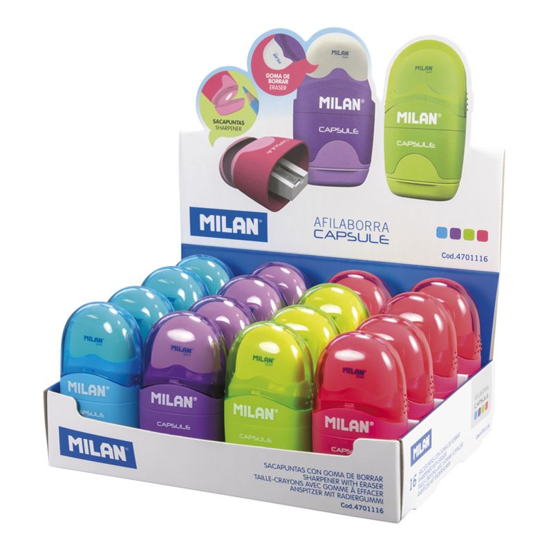 Гумка + стругачка MILAN 4701116 Capsule (16 шт) 4701116. Фото 2