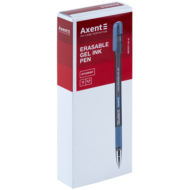 Ручка гелева "пиши-стирай" Axent Student AG1071-01-A, 0.5 мм, чорна. Фото 3