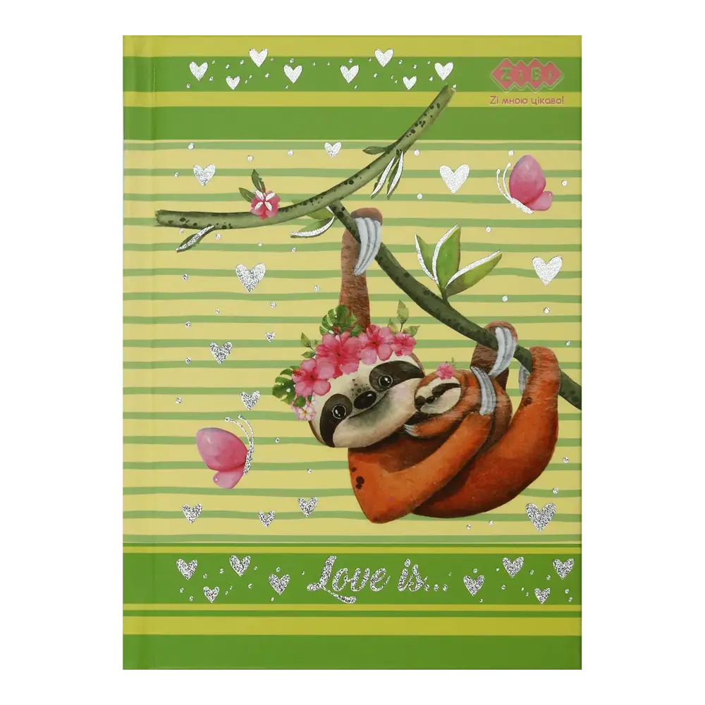 Блокнот Zibi LOVE IS А6 64 аркуши в клітинку, салатовий ZB.12719-15