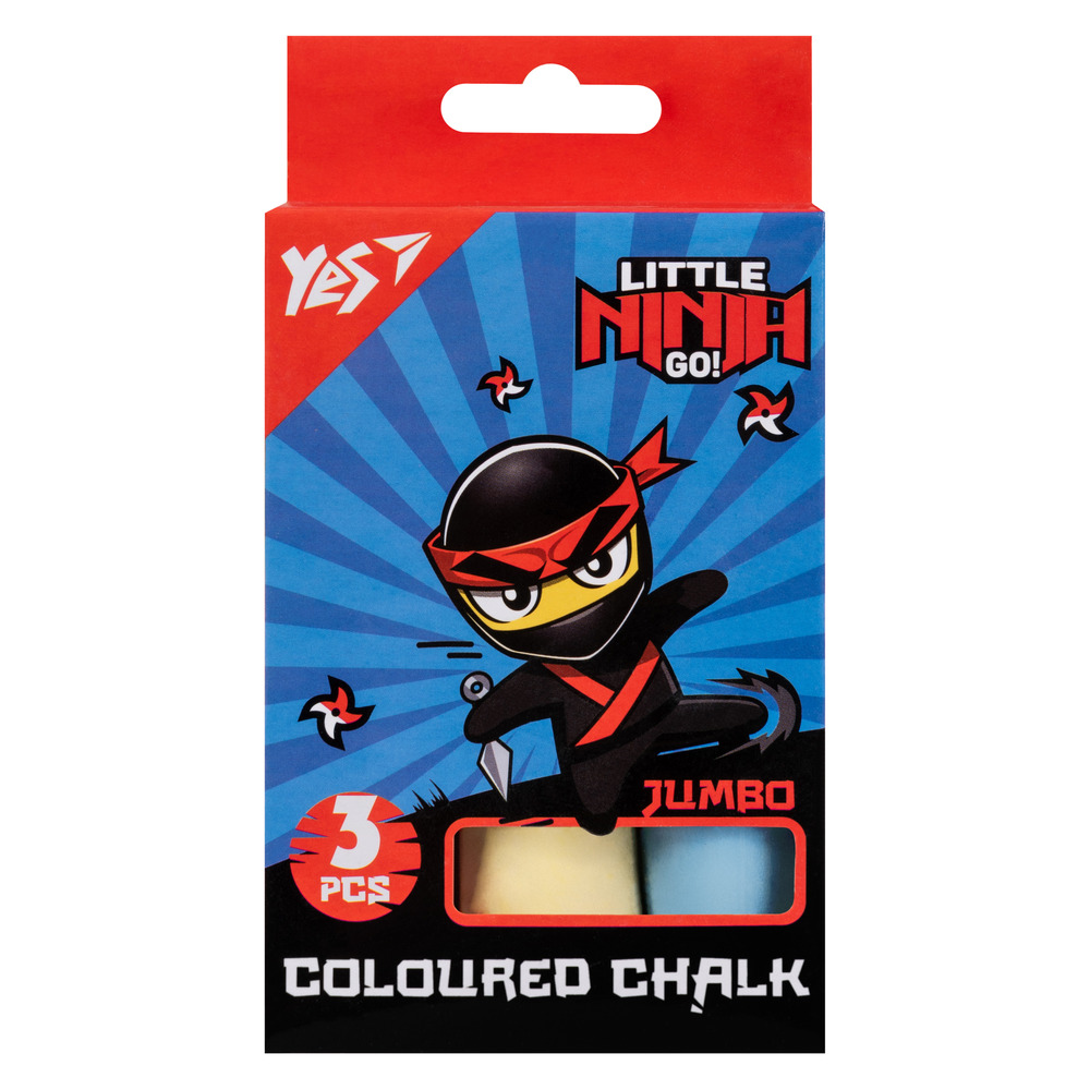 Крейда кольорова Yes Ninja 3 шт JUMBO 400492