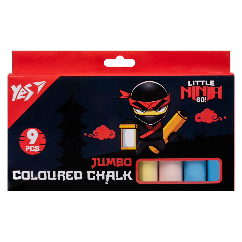 Крейда кольорова Yes Ninja 9 шт JUMBO 400503
