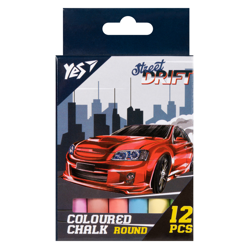 Крейда кольорова Yes Street Drift 12 шт кругла 400522