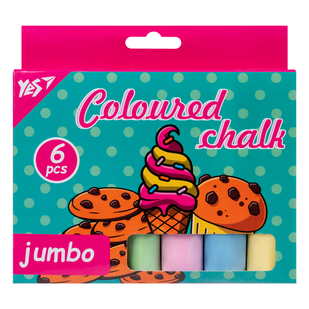 Крейда кольорова Yes Sweet Cream 6 шт JUMBO 400498