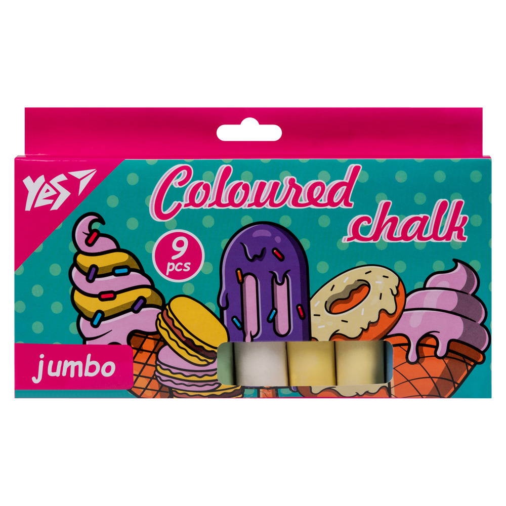 Крейда кольорова Yes Sweet Cream 9 шт JUMBO 400504