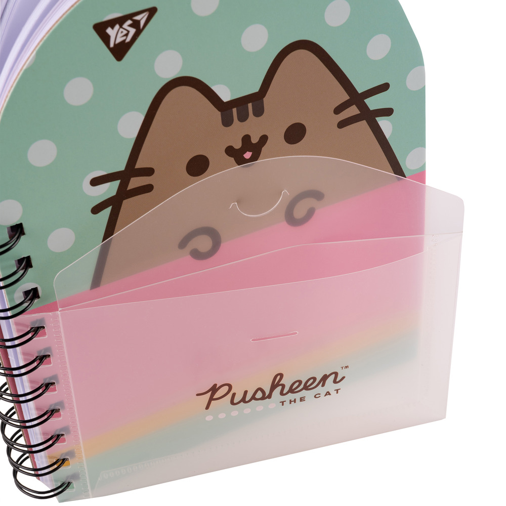 Блокнот YES В6 100 аркушів крапка з пластиковою кишенею Pusheen 151849. Фото 4
