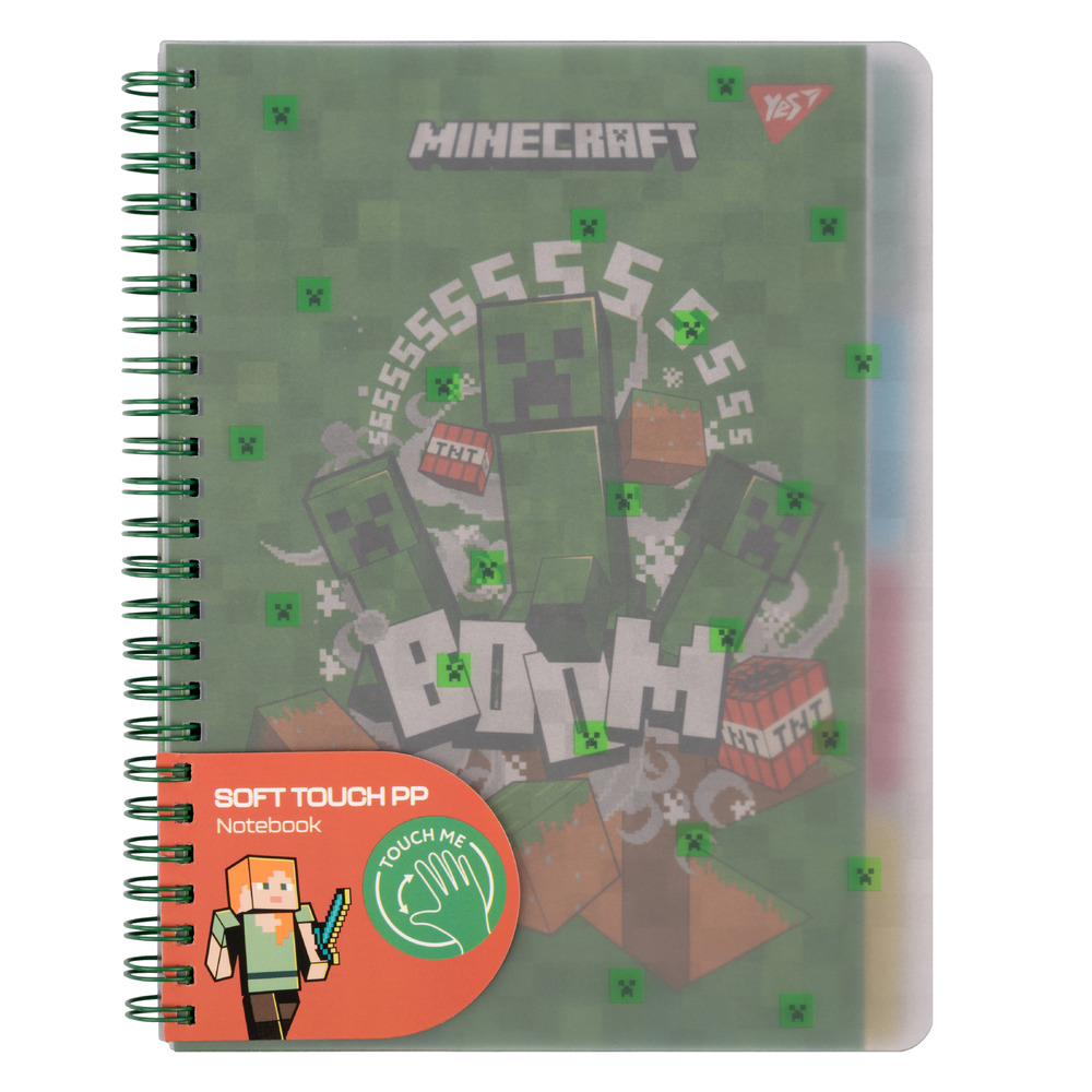 Зошит для записів YES А5 80 аркушів лінійка з розділювачами Minecraft 765738