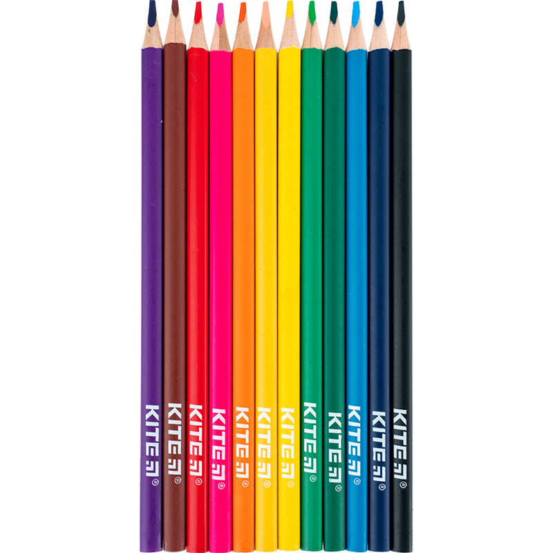 Олівці кольорові тригранні Kite Classic K-053, 12 кольорів. Фото 3