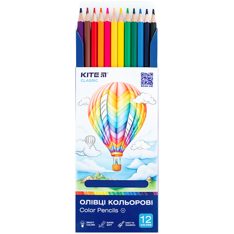 Олівці кольорові Kite Classic K-051, 12 кольорів. Фото 4