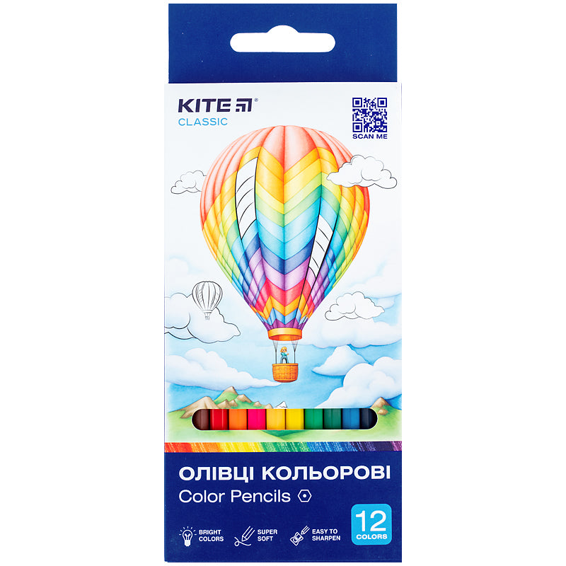 Олівці кольорові Kite Classic K-051, 12 кольорів