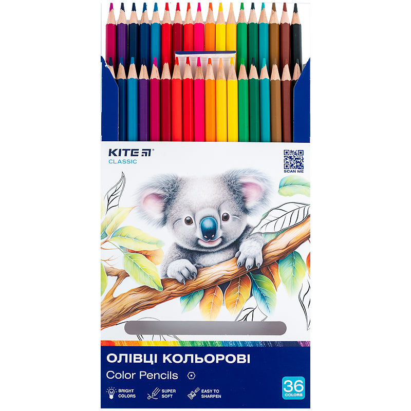 Олівці кольорові Kite Classic K-057, 36 кольорів. Фото 4