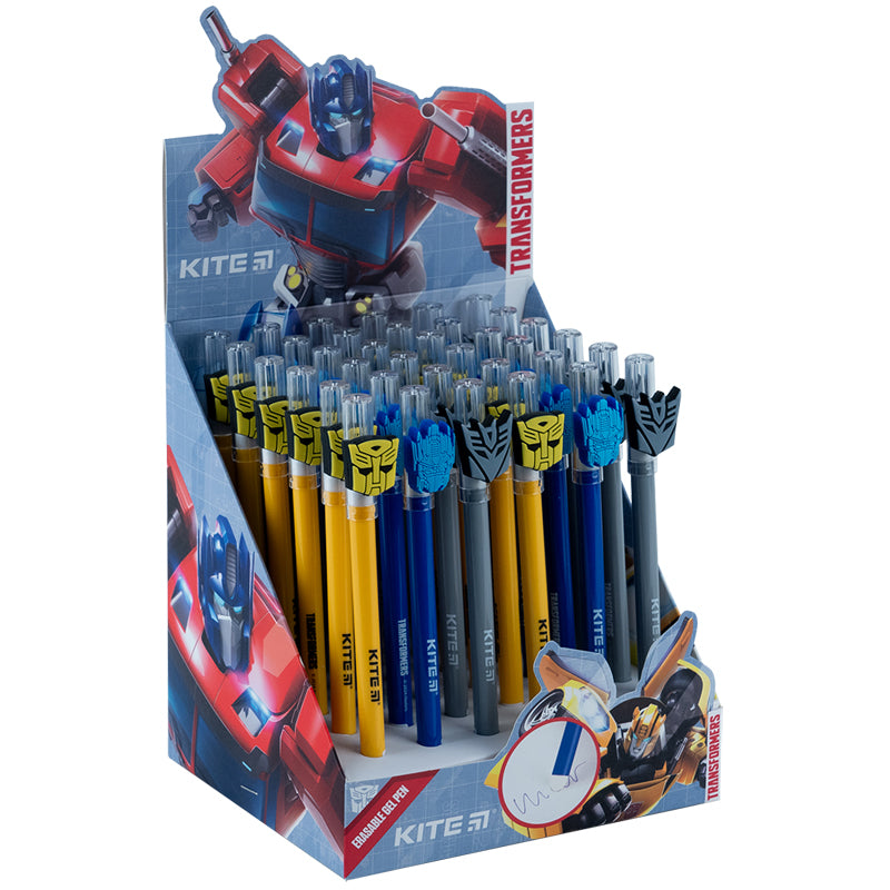 Ручка гелева пиши-стирай Kite Transformers TF24-352, синя
