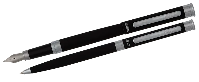 Комплект ручок Regal (перо+кулькова) в подарунковому футлярі L, чорний R68008.L.BF. Фото 2