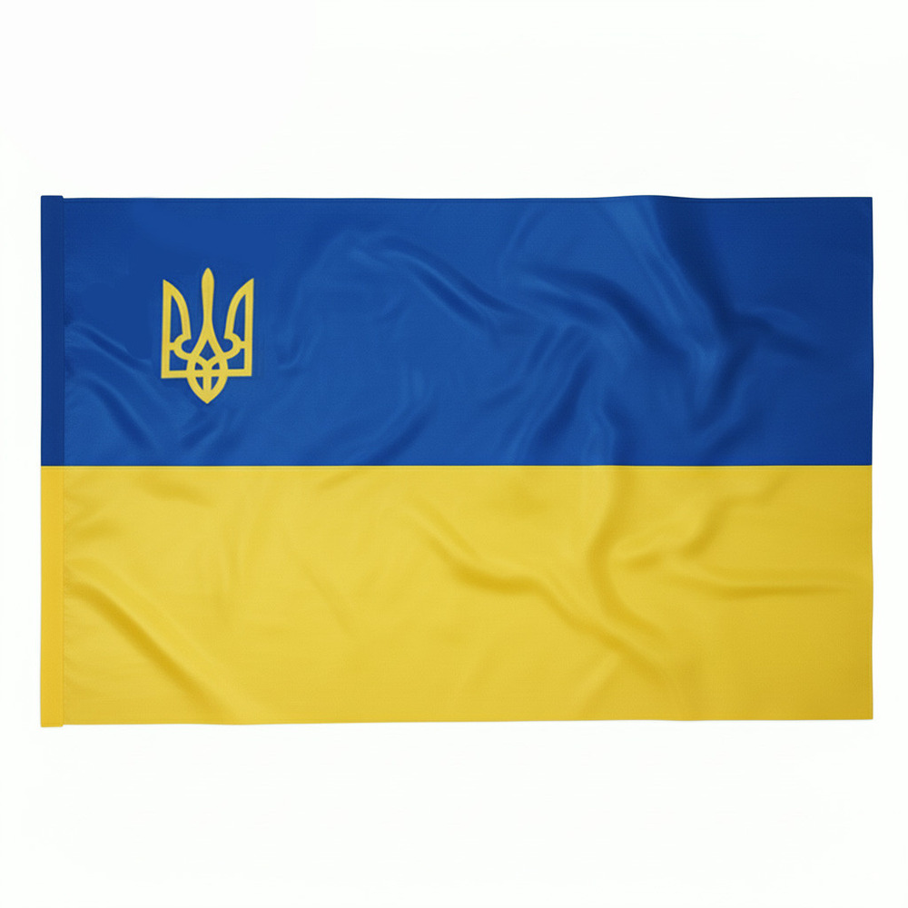 Прапор України з Тризубом 140x90 см атласний 782013