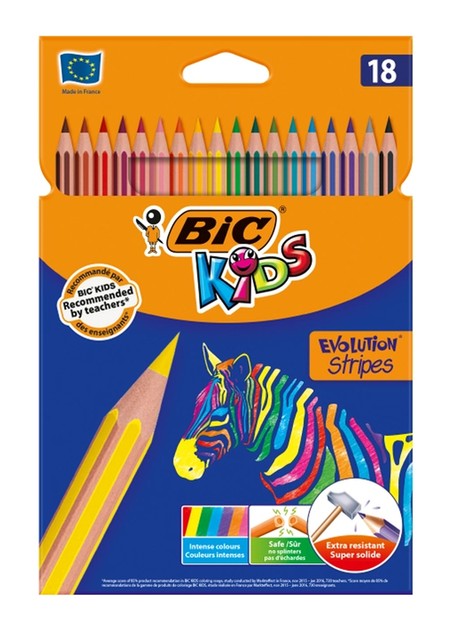 Олівці кольорові BIC Evolution Stripes 18 кольорів bc950524