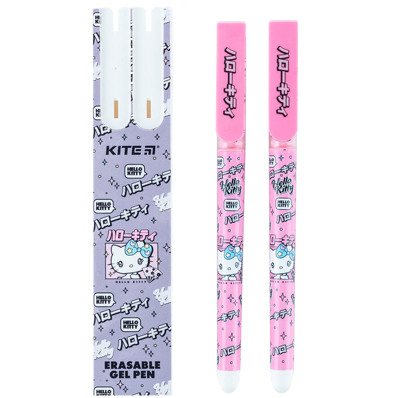 Ручка гелева пиши-стирай Kite Hello Kitty HK24-069-2, синя, 2 шт. у пеналі. Фото 2