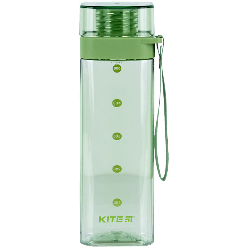 Пляшечка для води квадратна Kite K24-1209-2, 550 мл, зелена. Фото 8