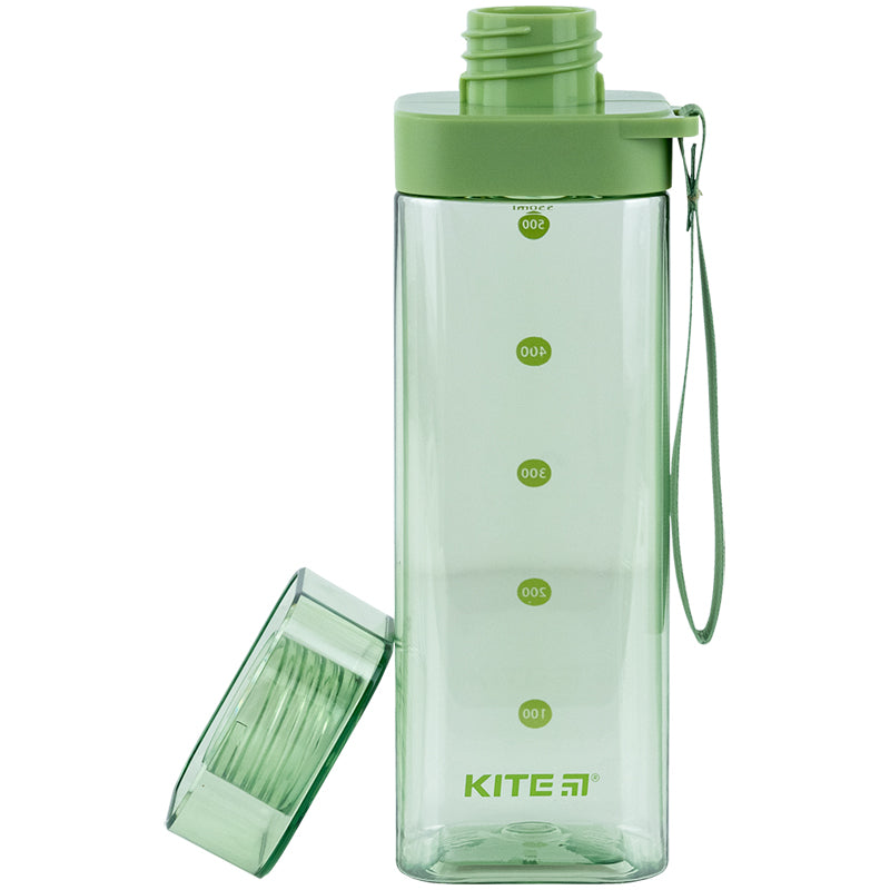 Пляшечка для води квадратна Kite K24-1209-2, 550 мл, зелена. Фото 11