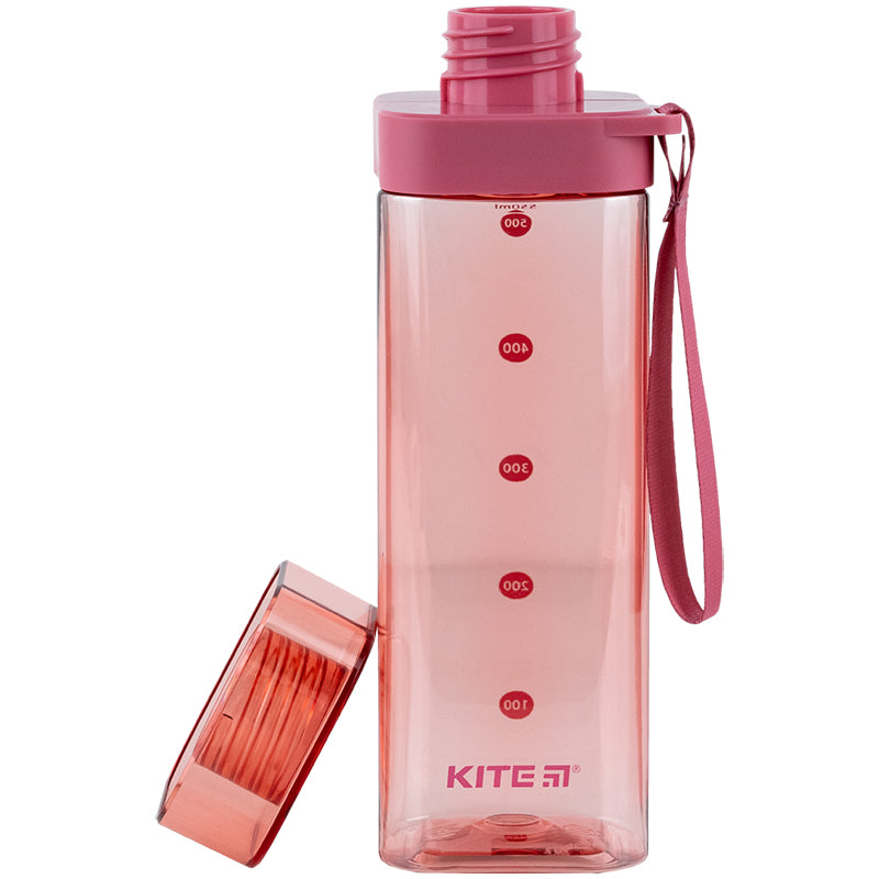 Пляшечка для води квадратна Kite K24-1209-3, 550 мл, рожева. Фото 4