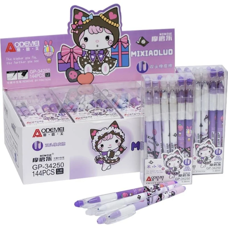 Ручка Aodemei гелева пиши-стирай синя 0,35 мм Kitty (12шт/уп) 34250