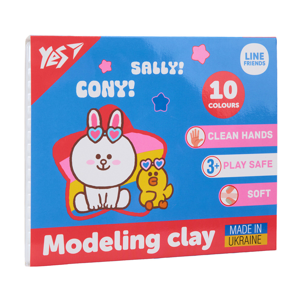 Пластилін Yes Line Friends 10 кольорів 200 г 540664