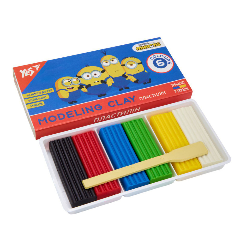 Пластилін Yes Minions 6 кольорів 120 г 540629. Фото 2