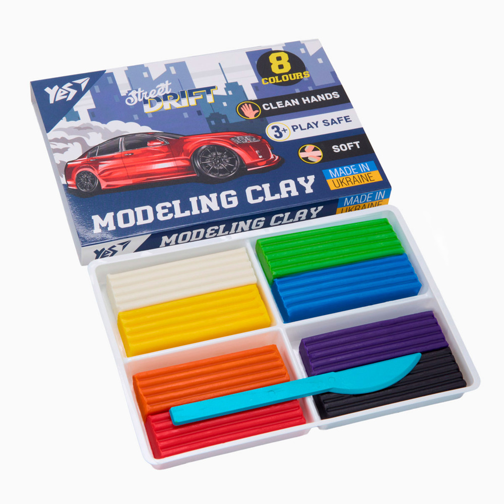 Пластилін Yes Drift King 8 кольорів 160 г 540660. Фото 2