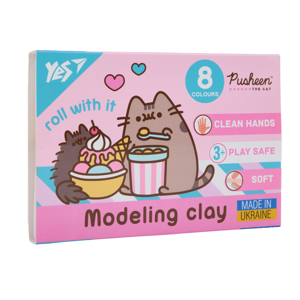 Пластилін Yes Pusheen 8 кольорів 160 г 540657