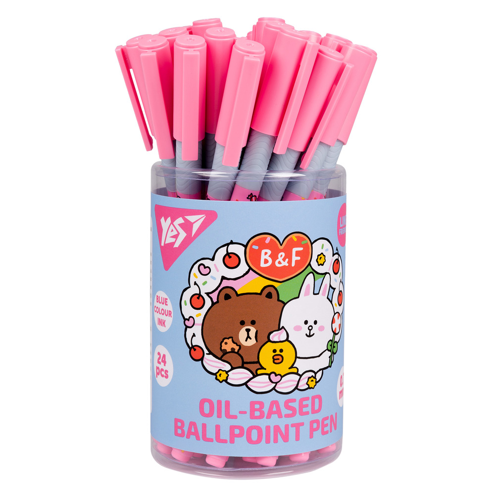 Ручка кулькова Yes Line Friends 0,7 мм синя 412248