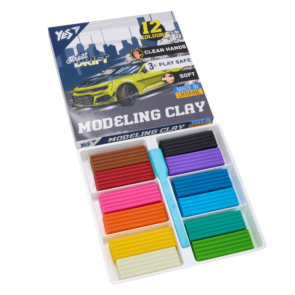Пластилін Yes Drift King 12 кольорів 240 г 540672. Фото 2