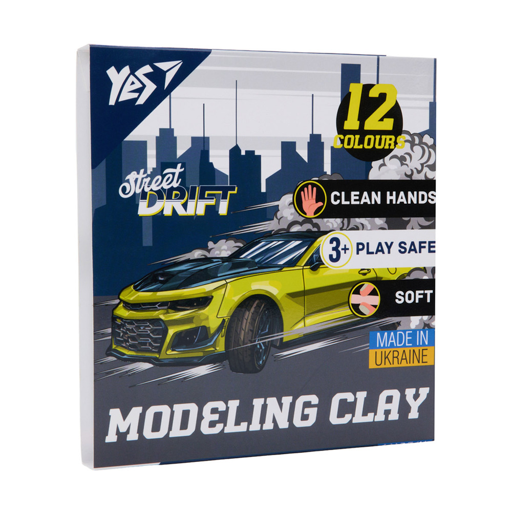 Пластилін Yes Drift King 12 кольорів 240 г 540672