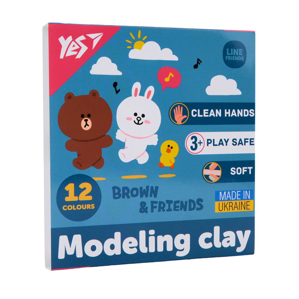 Пластилін Yes Line Friends 12 кольорів 240 г 540670