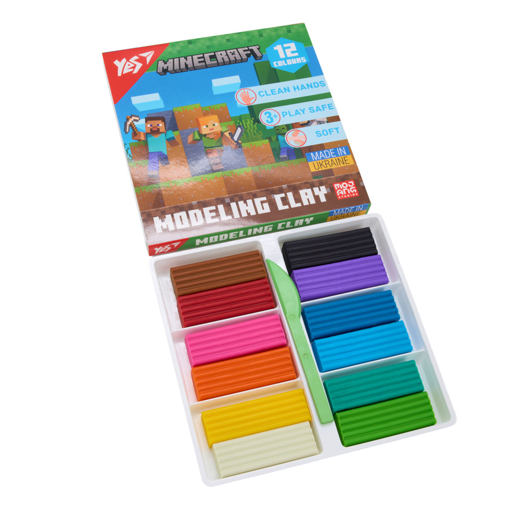 Пластилін Yes Minecraft 12 кольорів 240 г 540668. Фото 2