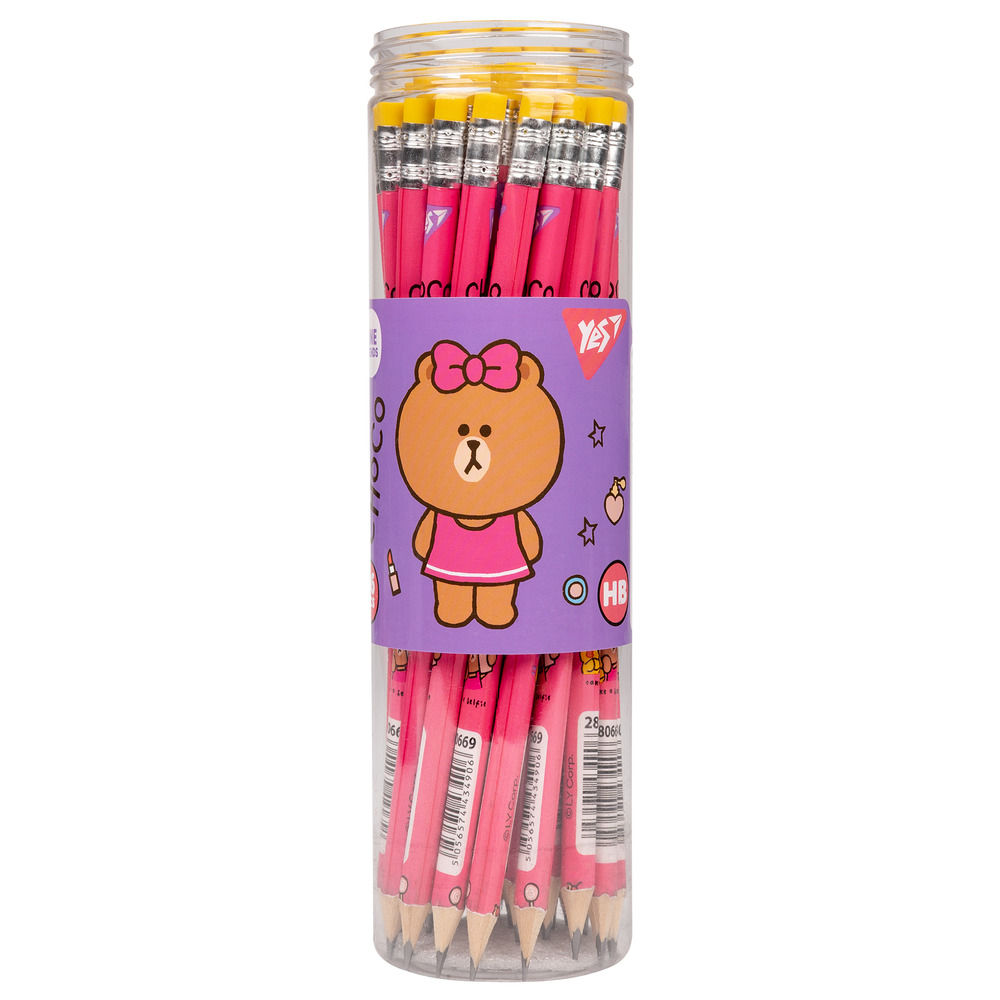 Олівець чорнографітний Yes Line Friends трикутний з гумкою 280669