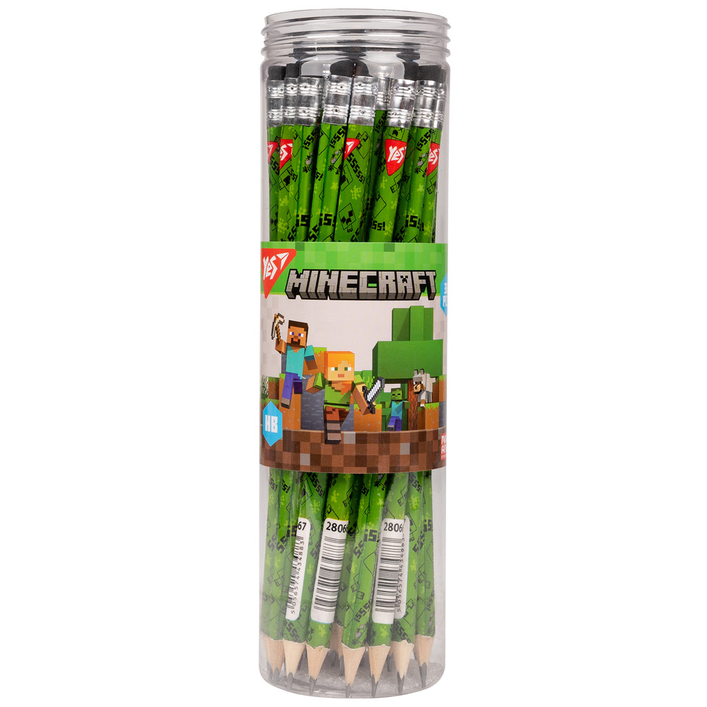 Олівець чорнографітний Yes Minecraft Creepers трикутний з гумкою 280667