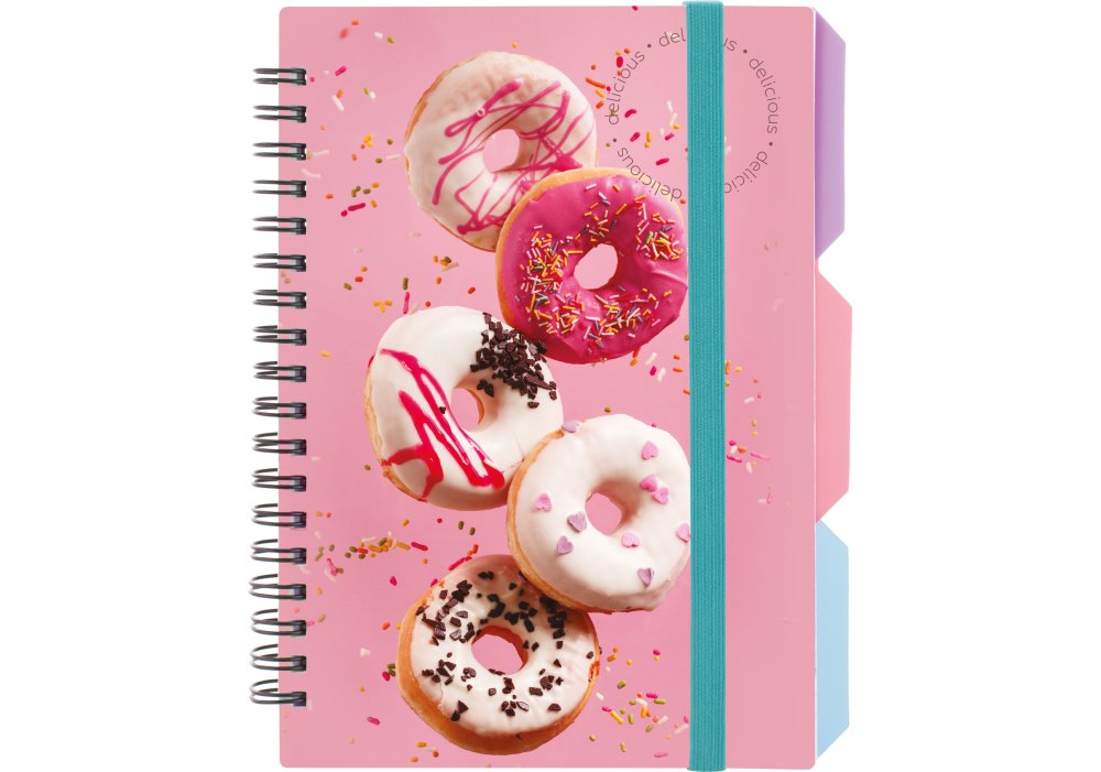 Блокнот Optima Cupcake B6, пластикова обкладинка, з розділювачами, 100 аркушів, клітинка O20358-06