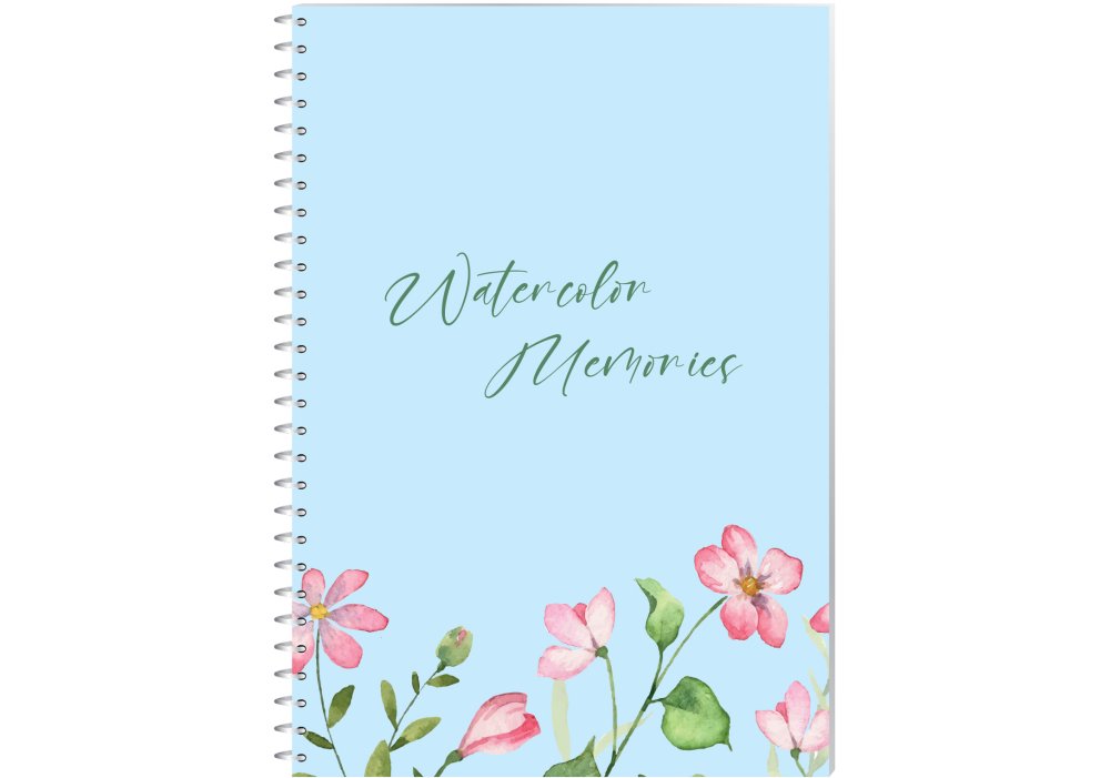 Блокнот Optima Watercolor Memories А5, картонна обкладинка, 80 аркушів, клітинка O27152-6