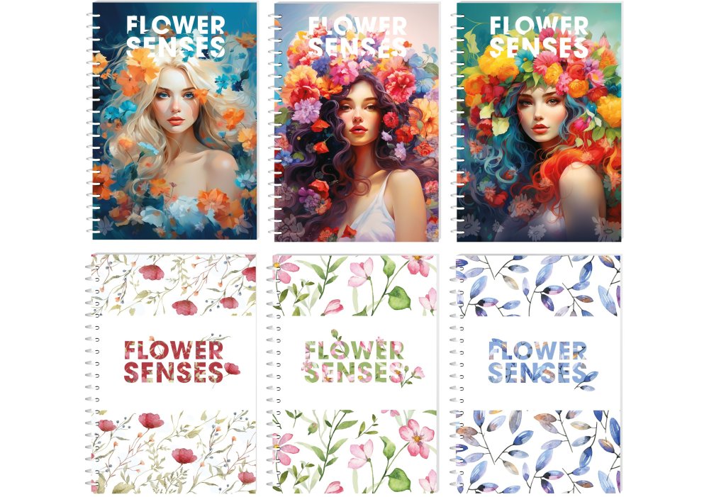 Блокнот Optima Flower Senses А6, картонна обкладинка, 80 аркушів, клітинка O27158. Фото 7