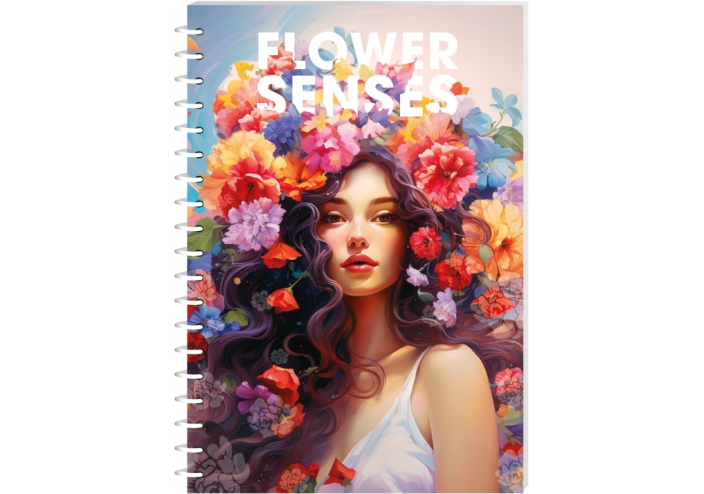 Блокнот Optima Flower Senses А6, картонна обкладинка, 80 аркушів, клітинка O27158. Фото 2