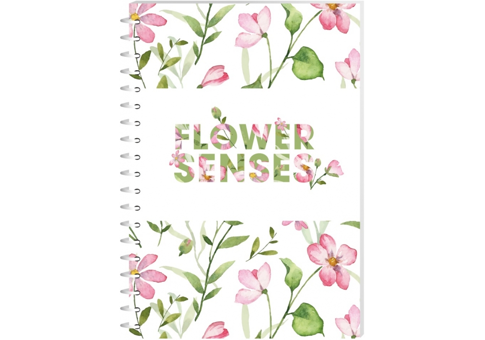 Блокнот Optima Flower Senses А6, картонна обкладинка, 80 аркушів, клітинка O27158. Фото 4