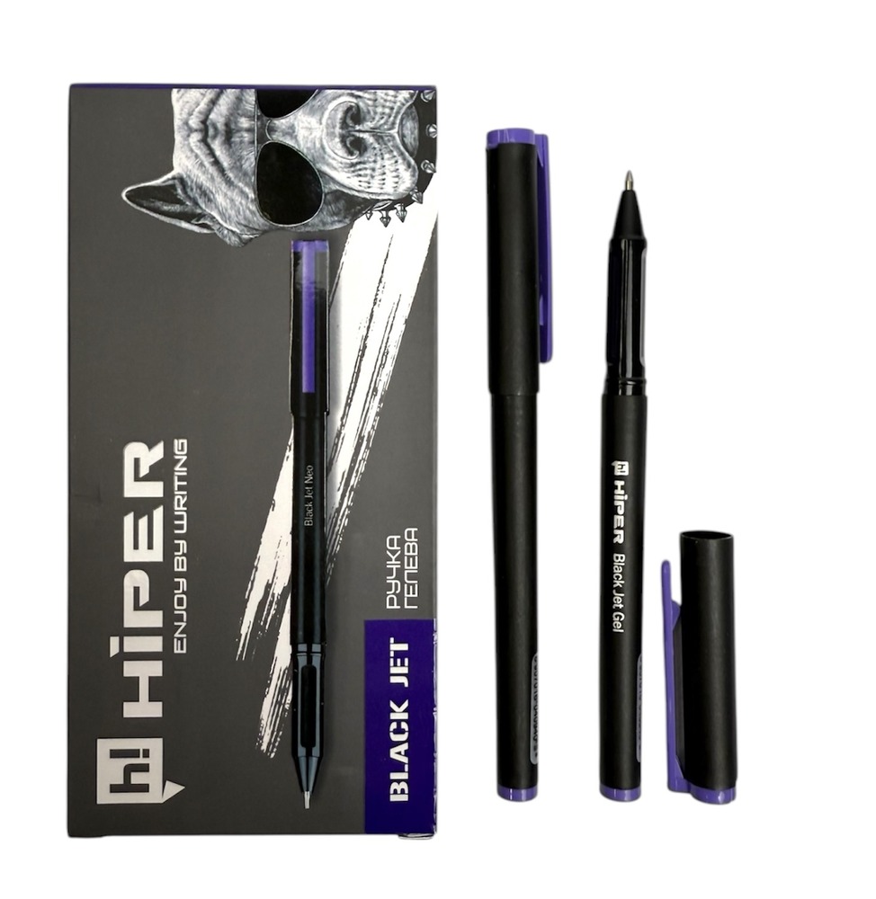Ручка Hiper гелева Black Jet GEL 1.0mm (фіолетова)	 HG-155 