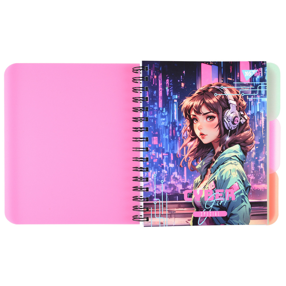 Зошит для записів YES А5 144 аркуша клітинка Cyber girl 681964