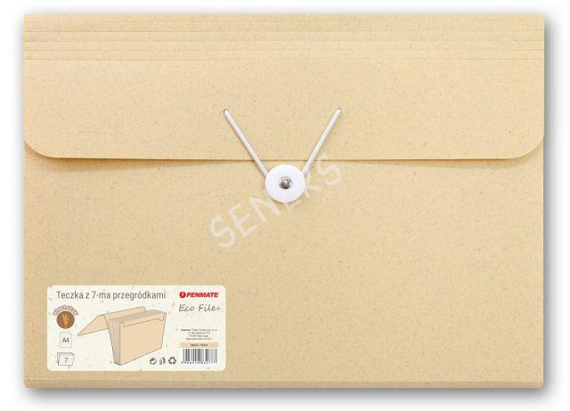 Папка-картотека PENMATE ECO FILE+ A4 на гумці, 7 відділень, жовта TT8918