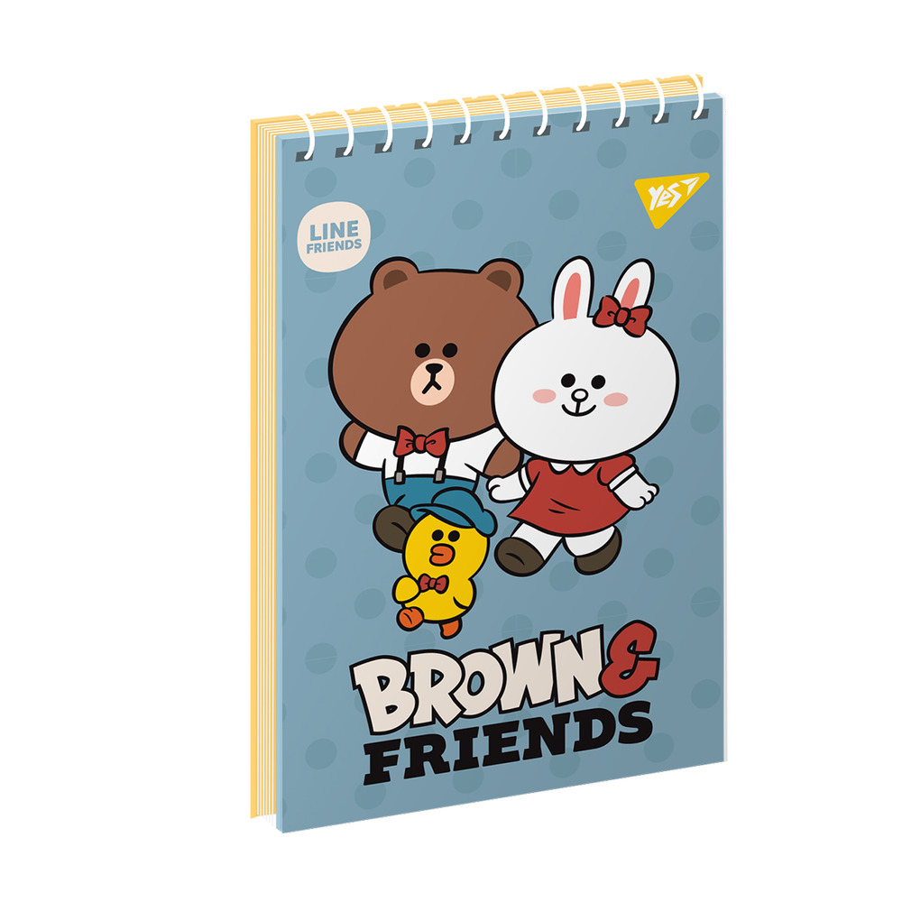 Зошит для записів YES А7 80 аркушів клітинка Line Friends 151968
