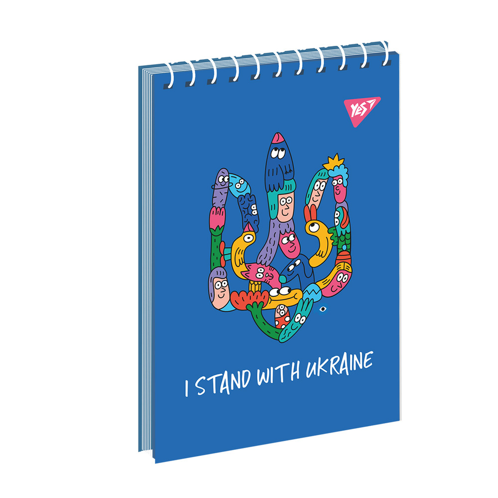 Зошит для записів YES А7 80 аркушів клітинка Stand with Ukraine 151967