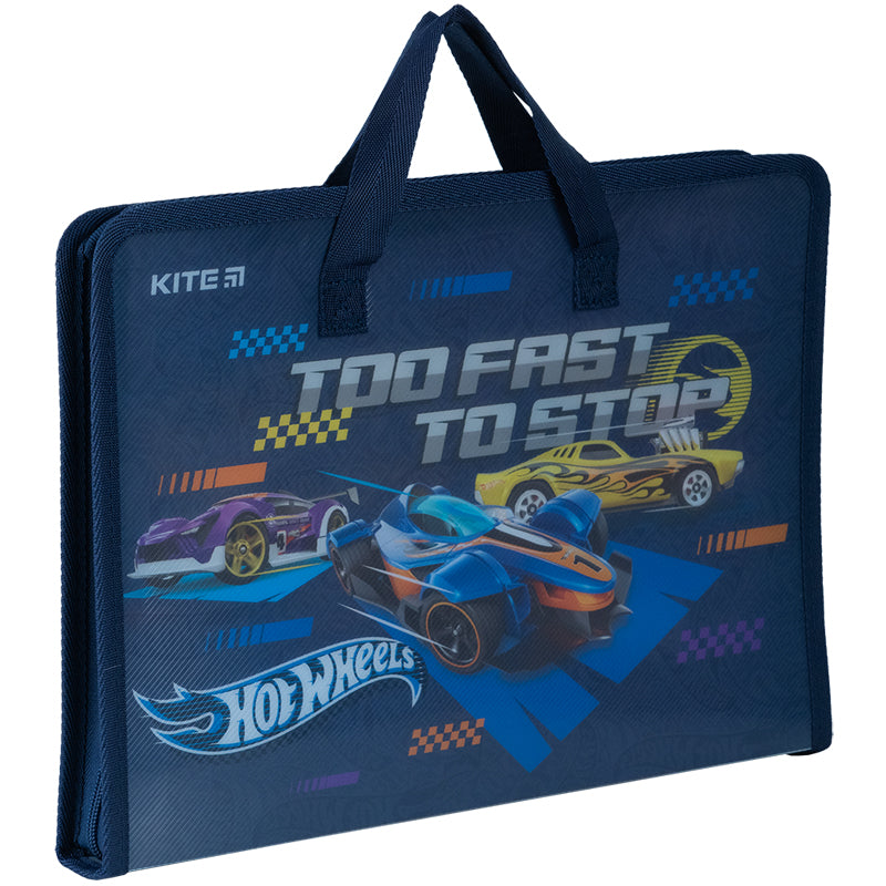Папка-портфель на блискавці Kite Hot Wheels HW24-202, 1 відділення, A4. Фото 2