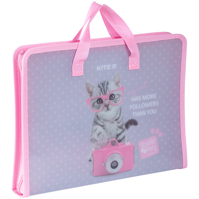 Папка-портфель на блискавці Kite Studio Pets SP24-202, 1 відділення, A4. Фото 2