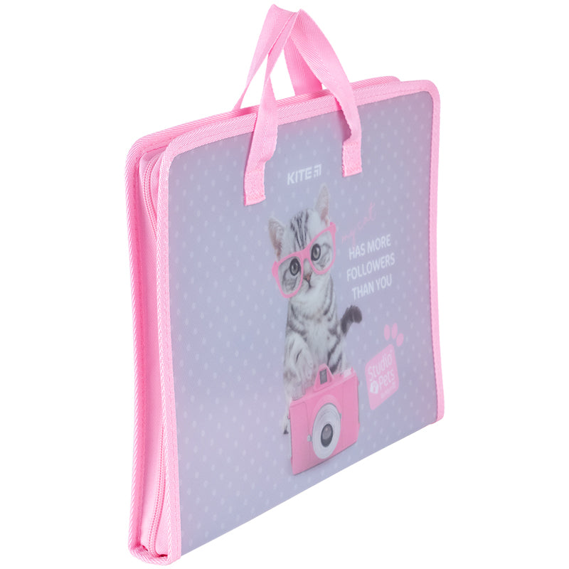 Папка-портфель на блискавці Kite Studio Pets SP24-202, 1 відділення, A4. Фото 3