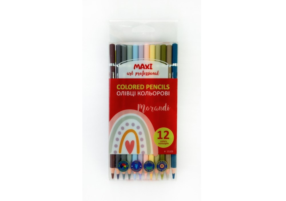Олівці кольорові Maxi 12 кольорів Morandi, круглі MX15103